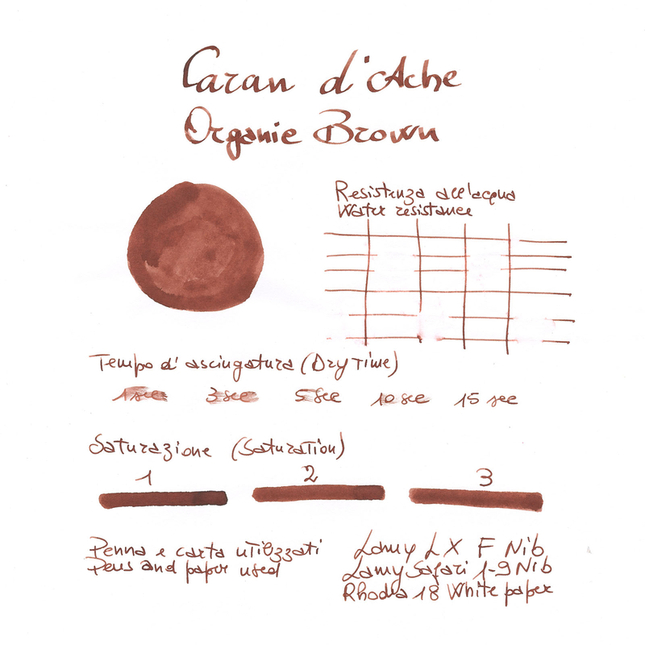 Caran d'Ache Organic Brown Ink Bottle 50 ml