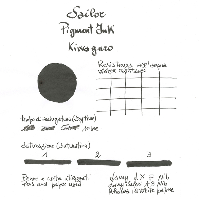 Sailor Pigment Ink  Kiwa-Guro Ink Bottle 50 ml