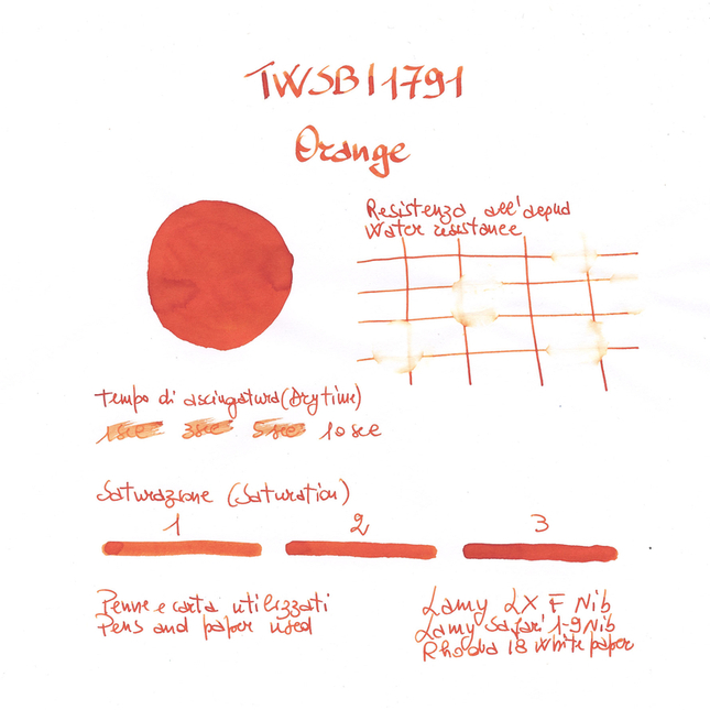 Twsbi 1791 Orange Ink Bottle 18 ml Limited Edition
