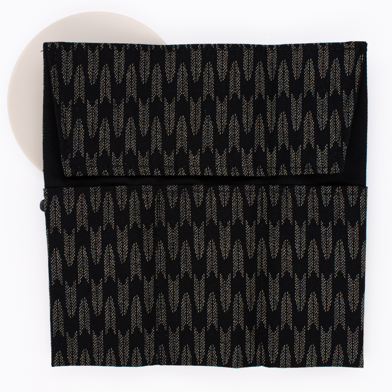 Saki Roll Pen Case with Japanese Fabric Black