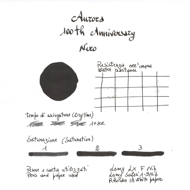Aurora 100th Anniversary Black Ink Bottle 55 ml Special Edition