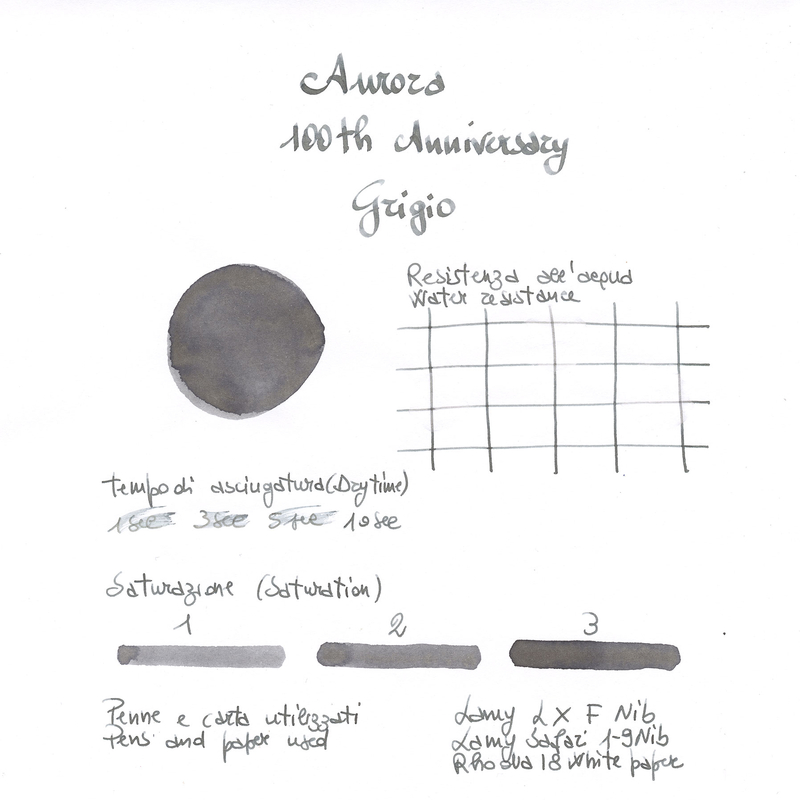 Aurora 100° Anniversario Grigio Inchiostro 55 ml Edizione Speciale