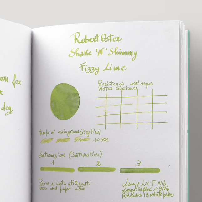 Robert Oster Shake 'N' Shimmy Fizzy Lime Ink Bottle 50 ml