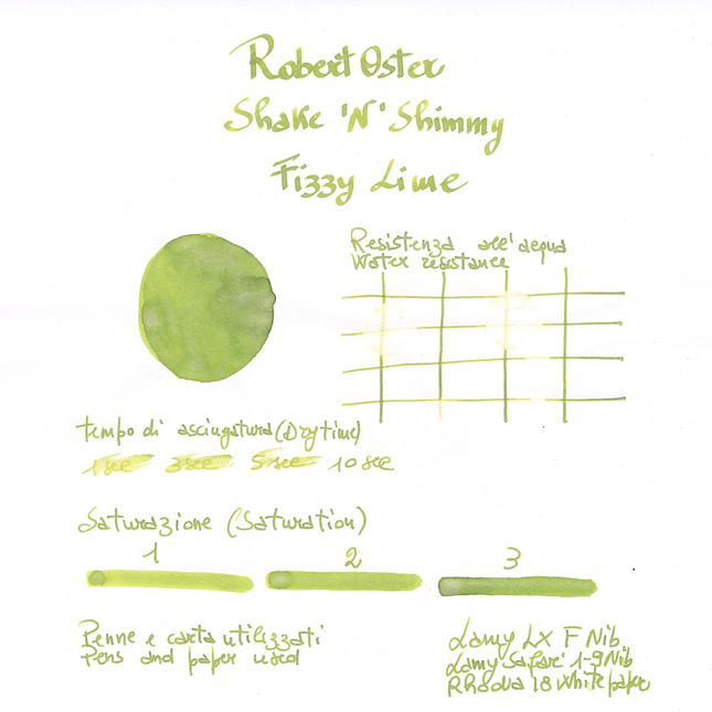 Robert Oster Shake 'N' Shimmy Fizzy Lime Ink Bottle 50 ml