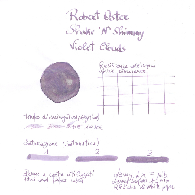 Robert Oster Shake 'N' Shimmy Violet Clouds Ink Bottle 50 ml