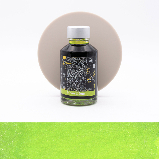 Diamine Shimmering Neon Lime Ink Bottle 50 ml