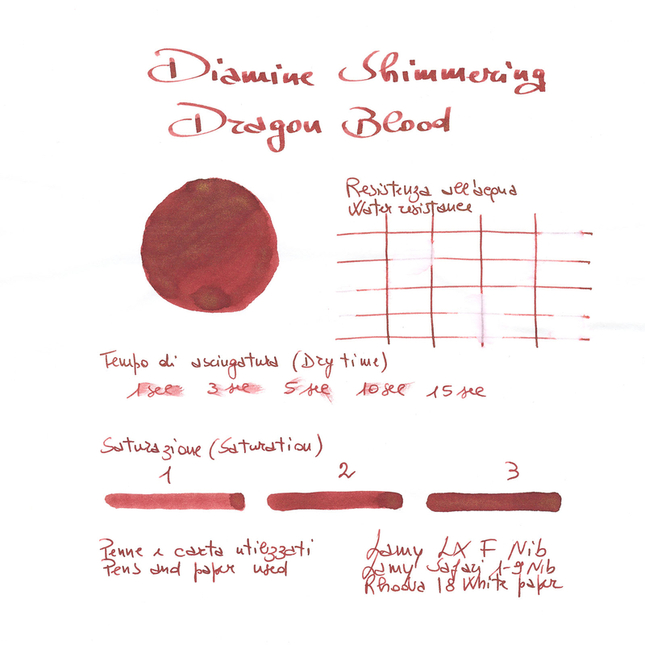 Diamine Shimmering Dragon Blood Inchiostro 50 ml