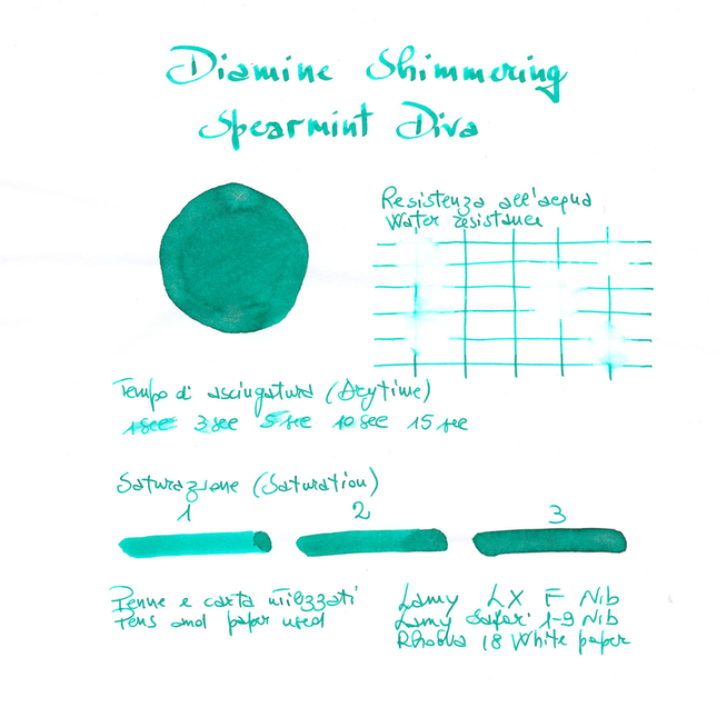 Diamine Shimmering Spearmint Diva Inchiostro 50 ml