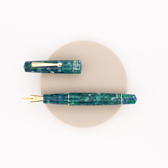 Leonardo Officina Italiana Momento Zero Fountain Pen Green Blue & Gold