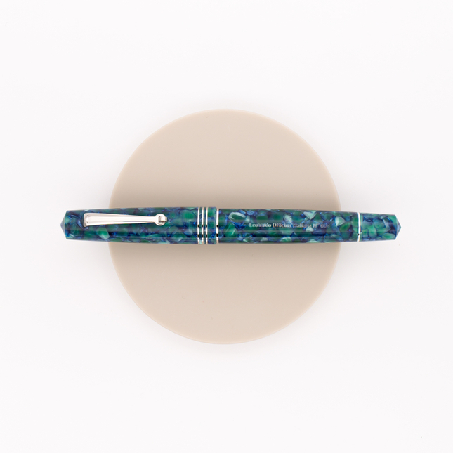 Leonardo Officina Italiana Momento Zero Fountain Pen Green Blue & Rhodium