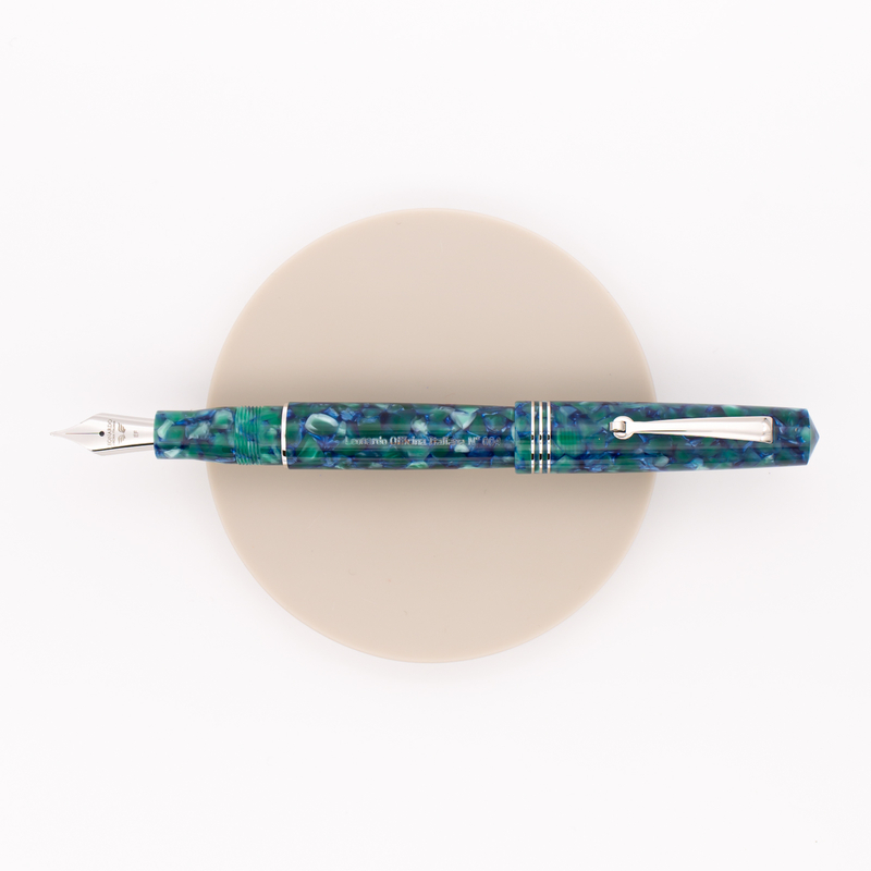 Leonardo Officina Italiana Momento Zero Fountain Pen Green Blue & Rhodium