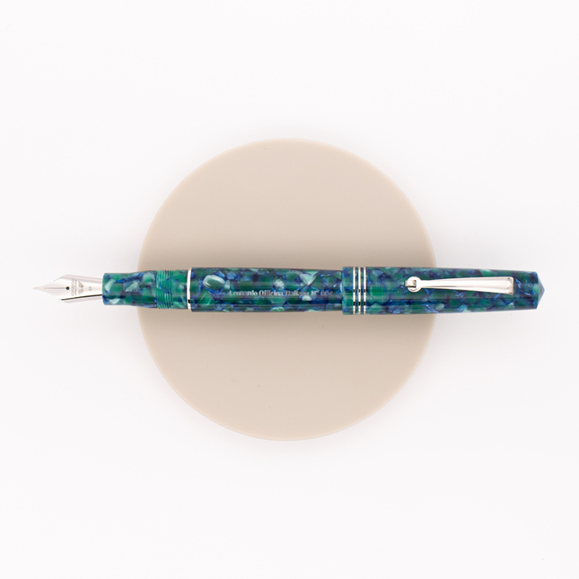 Leonardo Officina Italiana Momento Zero Fountain Pen Green Blue & Rhodium