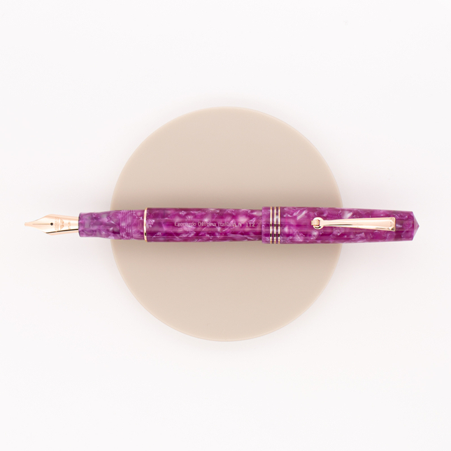 Leonardo Officina Italiana Momento Zero Penna Stilografica Viola Lavanda & Oro Rosa
