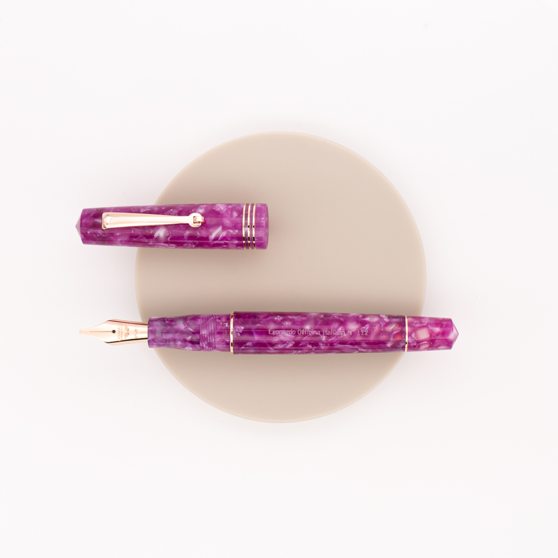 Leonardo Officina Italiana Momento Zero Fountain Pen Lavender Purple & Rose Gold