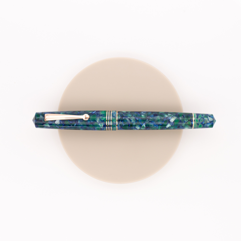 Leonardo Officina Italiana Momento Zero Fountain Pen Green Blue & Rose Gold