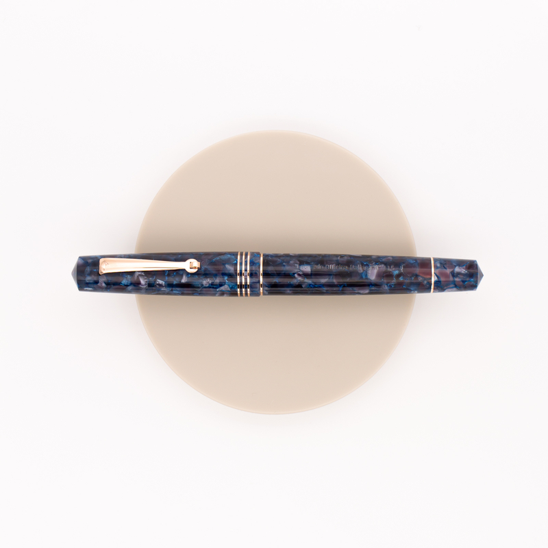 Leonardo Officina Italiana Momento Zero Penna Stilografica Blu Sorrento & Oro Rosa