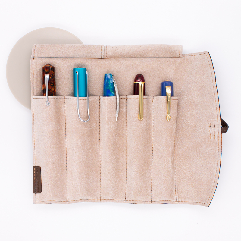 Pilot Pensemble Leather Pen Wrap for 5 Pens Dark Brown