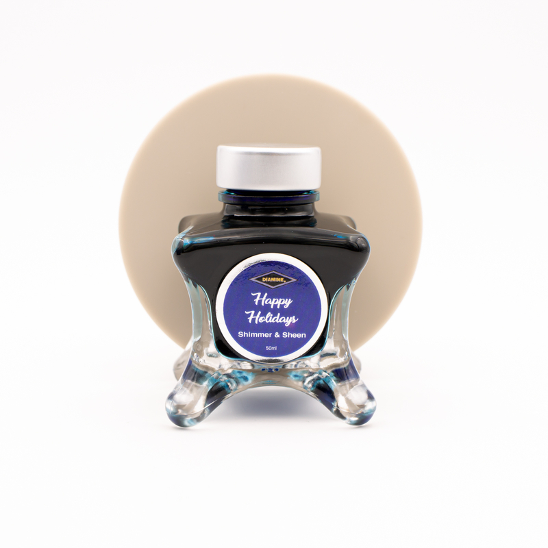 Diamine Inkvent Happy Holidays Ink Bottle 50 ml Blue Edition Shimmer & Sheen