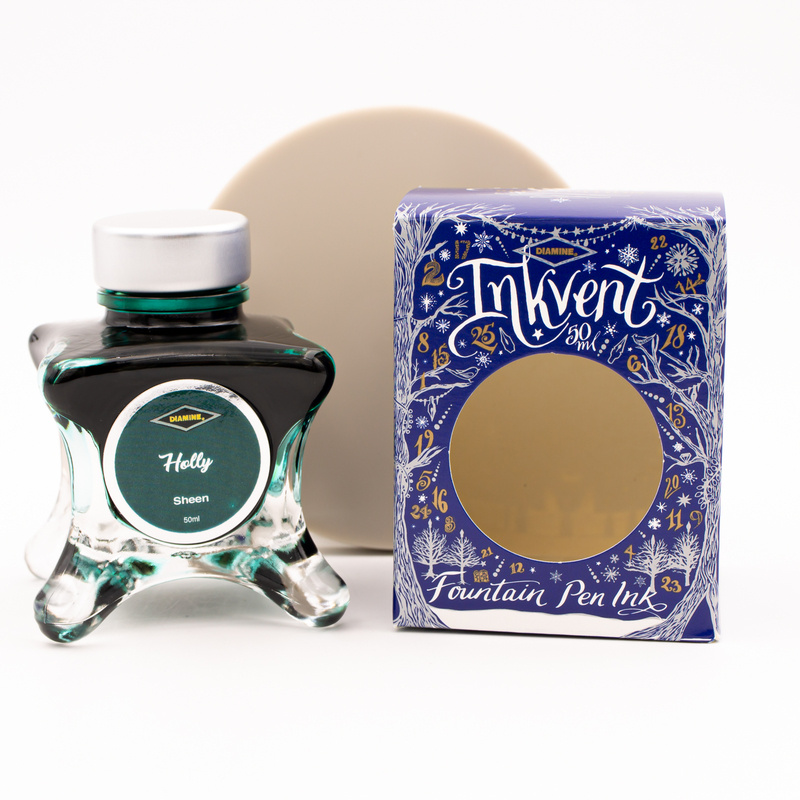 Diamine Inkvent Holly Ink Bottle 50 ml Blue Edition Sheen
