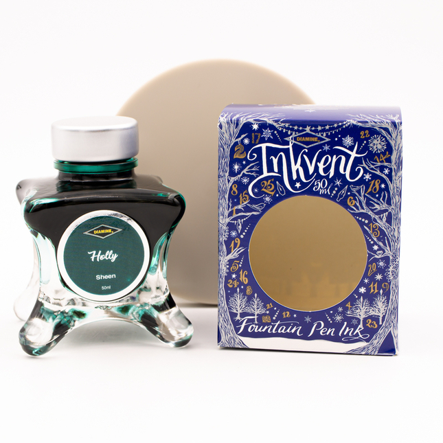 Diamine Inkvent Holly Ink Bottle 50 ml Blue Edition Sheen