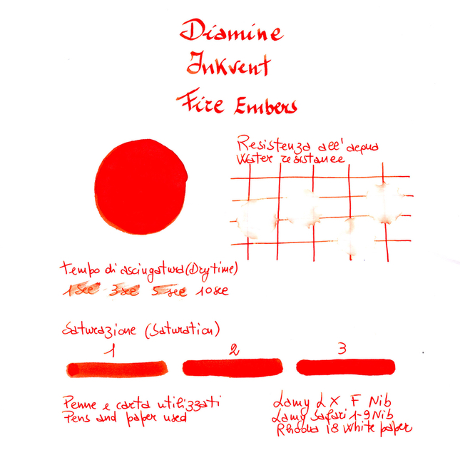 Diamine Inkvent Fire Embers Ink Bottle 50 ml Blue Edition