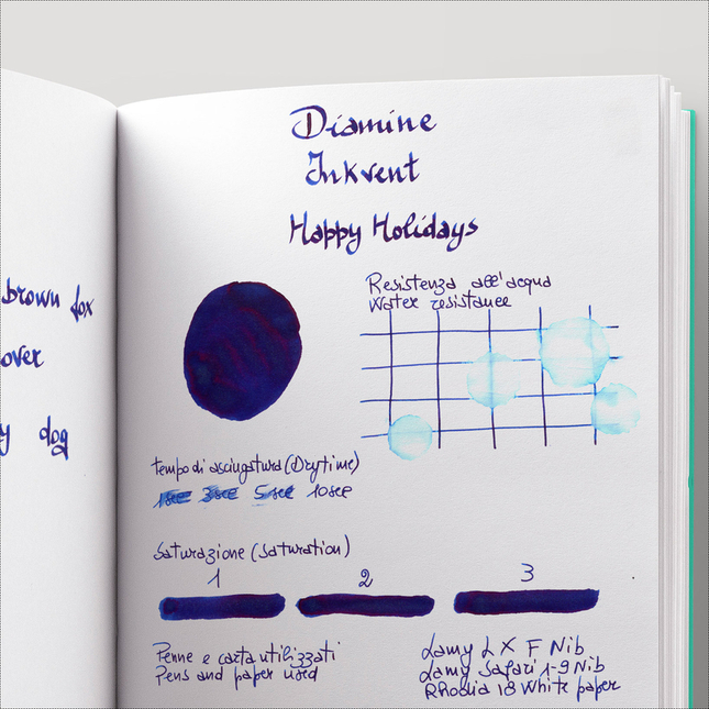 Diamine Inkvent Happy Holidays Ink Bottle 50 ml Blue Edition Shimmer & Sheen