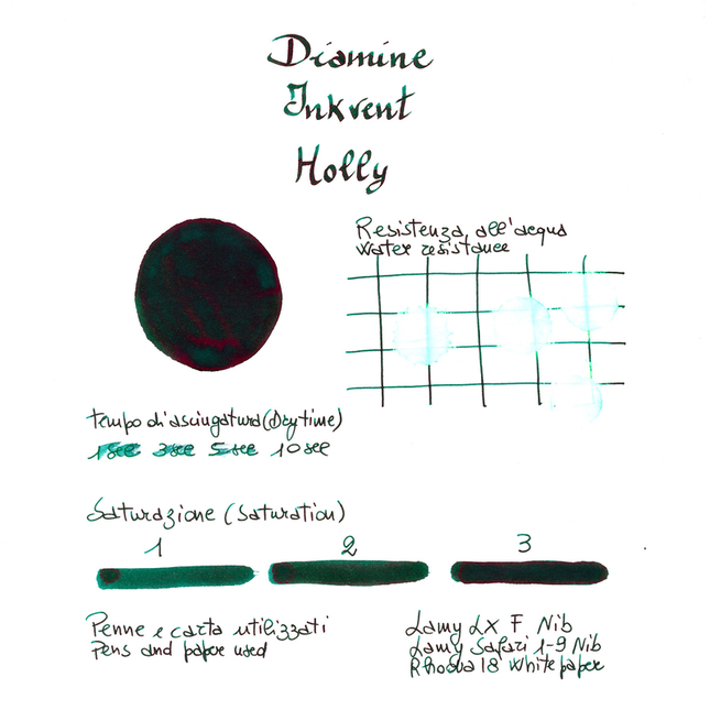 Diamine Inkvent Holly Ink Bottle 50 ml Blue Edition Sheen