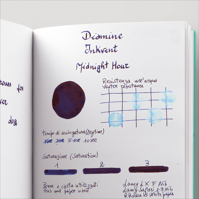 Diamine Inkvent Midnight Hour Ink Bottle 50 ml Blue Edition Sheen