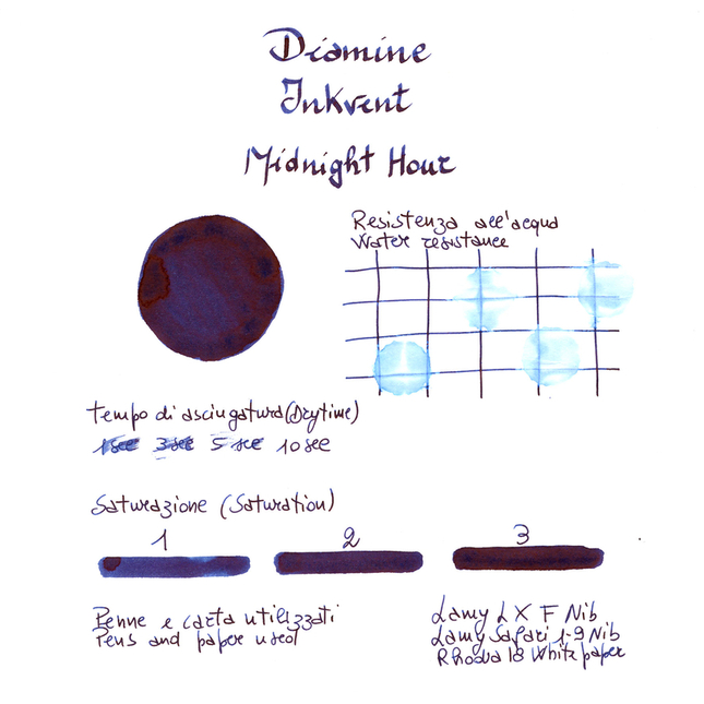 Diamine Inkvent Midnight Hour Ink Bottle 50 ml Blue Edition Sheen