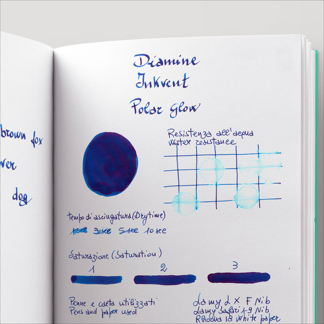 Diamine Inkvent Polar Glow Ink Bottle 50 ml Blue Edition Sheen