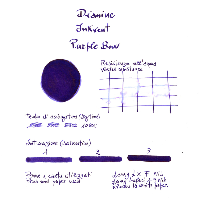 Diamine Inkvent Purple Bow Inchiostro 50 ml Blue Edition