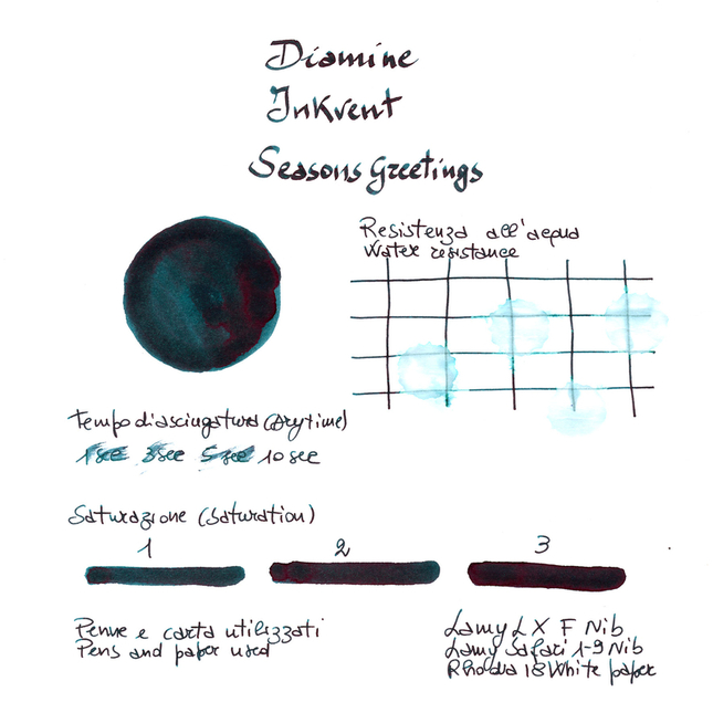 Diamine Inkvent Seasons Greetings Inchiostro 50 ml Blue Edition Sheen