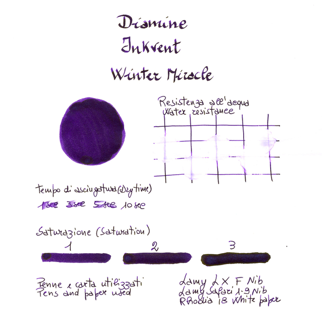 Diamine Inkvent Winter Miracle Inchiostro 50 ml Blue Edition Shimmer & Sheen