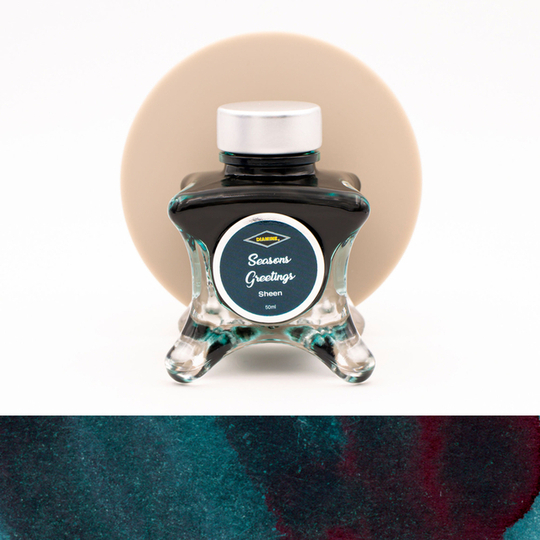 Diamine Inkvent Seasons Greetings Ink Bottle 50 ml Blue Edition Sheen