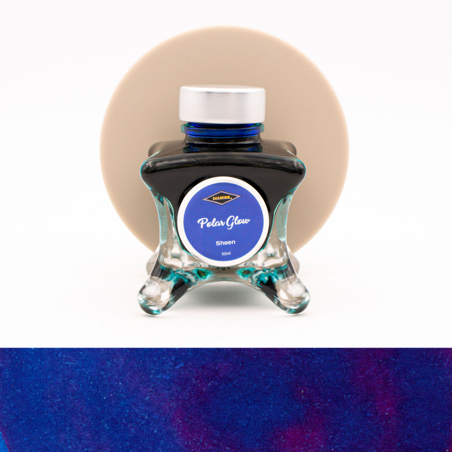 Diamine Inkvent Polar Glow Ink Bottle 50 ml Blue Edition Sheen
