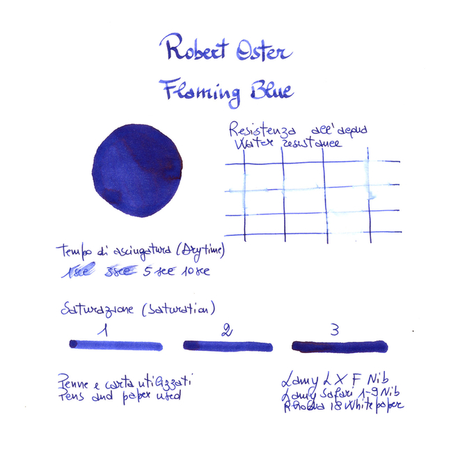 Robert Oster Flaming Blue Ink Bottle 50 ml
