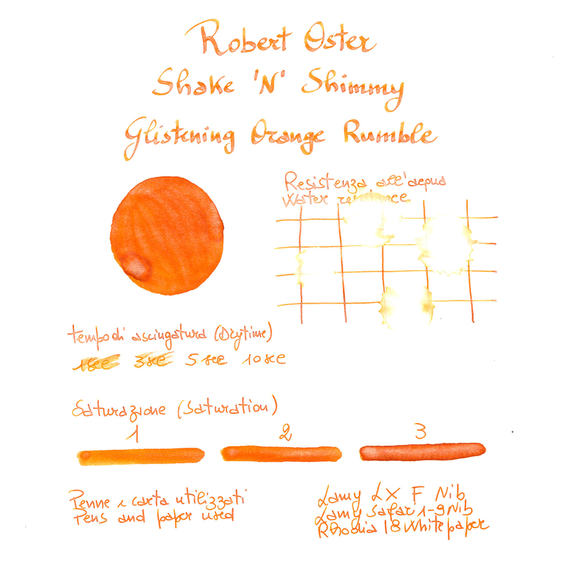 Robert Oster Shake 'N' Shimmy Glistening Orange Rumble Ink Bottle 50 ml