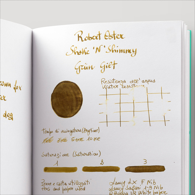 Robert Oster Shake 'N' Shimmy Grun Gilt Inchiostro 50 ml