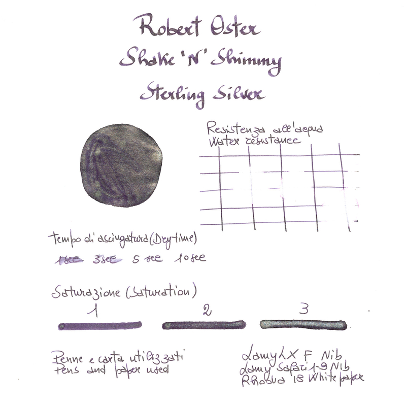 Robert Oster Shake 'N' Shimmy Stirling Silver Inchiostro 50 ml