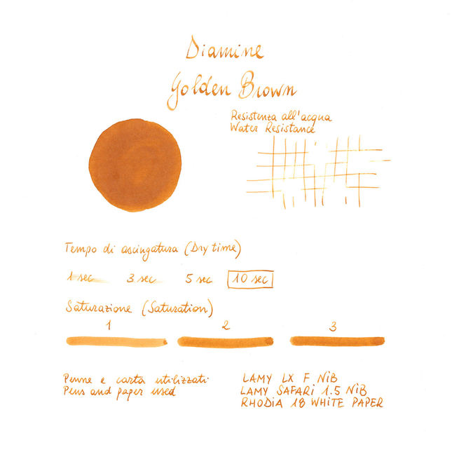 Diamine Golden Brown Ink Bottle 30 ml