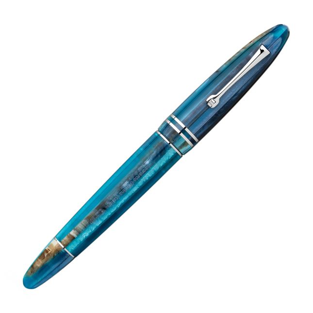 Leonardo Officina Italiana Furore Grande Fountain Pen Bleu Hawaii 14 KT Gold Nib