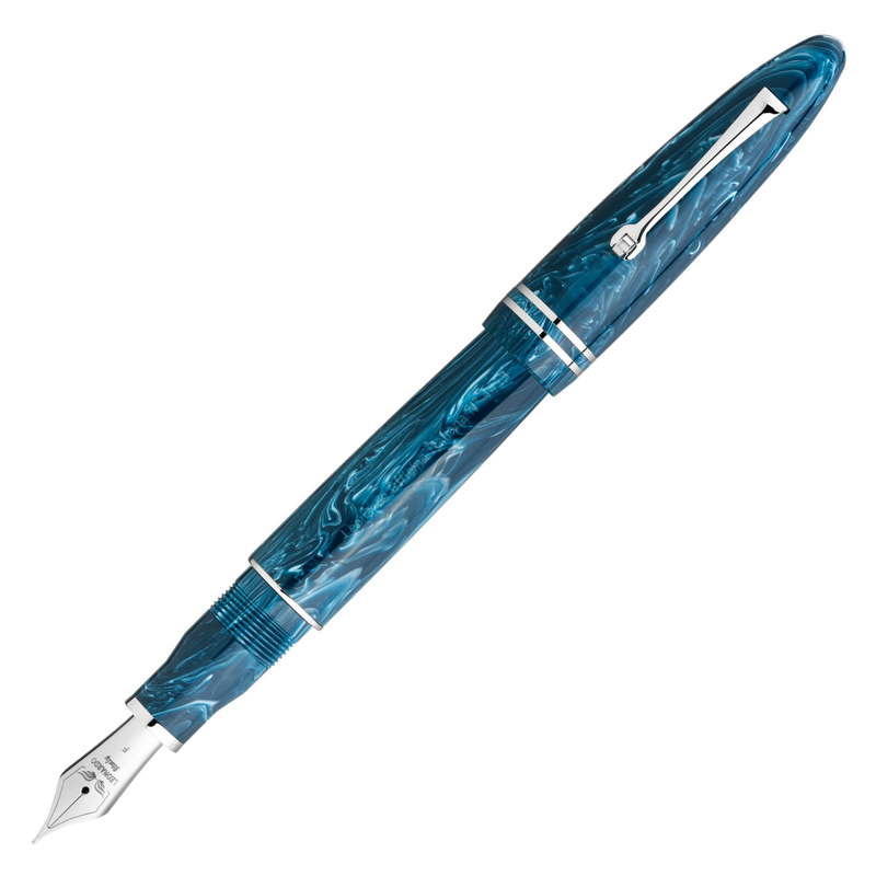 Leonardo Officina Italiana Furore Grande Penna Stilografica Blu Positano