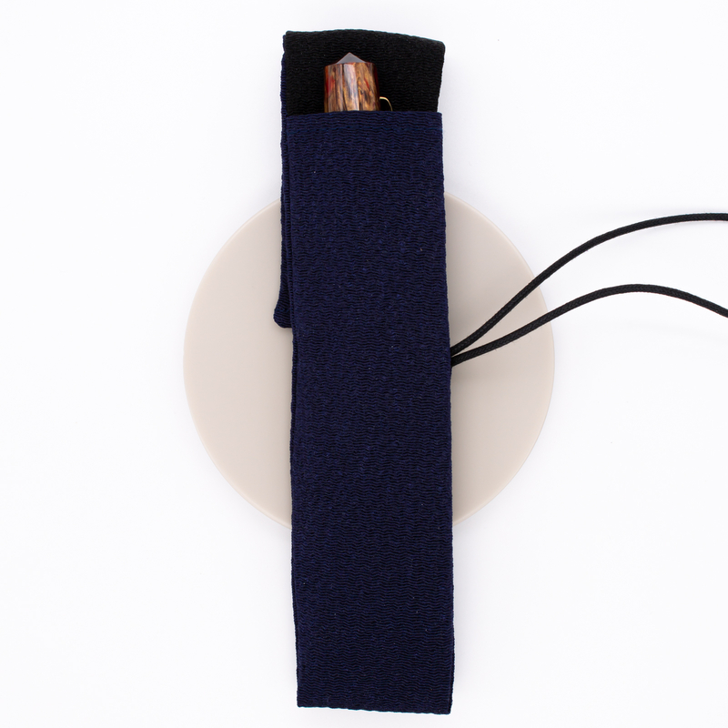 Taccia Kimono Chirimen Portapenne 1 Posto Cobalt