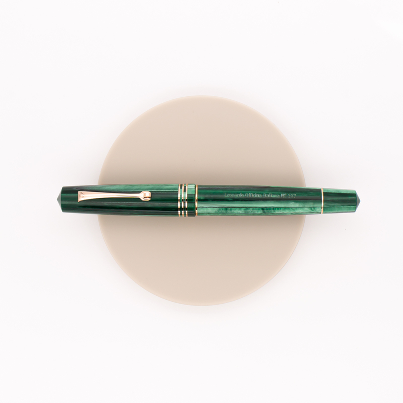 Leonardo Officina Italiana Momento Zero Fountain Pen Alga Green & Rose Gold