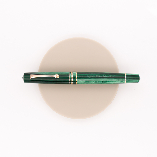 Leonardo Officina Italiana Momento Zero Fountain Pen Alga Green & Rose Gold