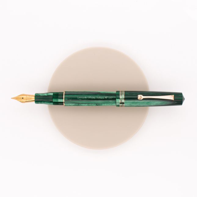 Leonardo Officina Italiana Momento Zero Fountain Pen Alga Green & Rose Gold