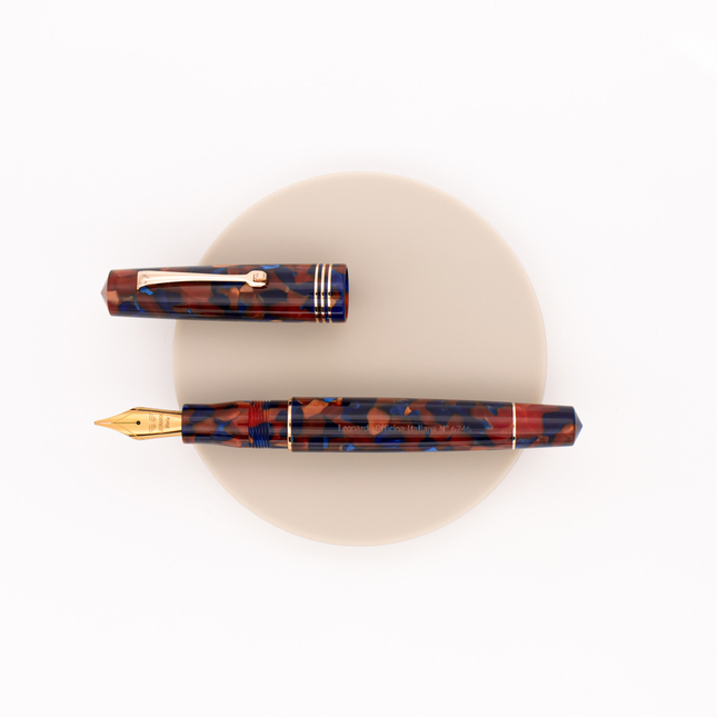 Leonardo Officina Italiana Momento Zero Fountain Pen Pietra Marina & Rose Gold