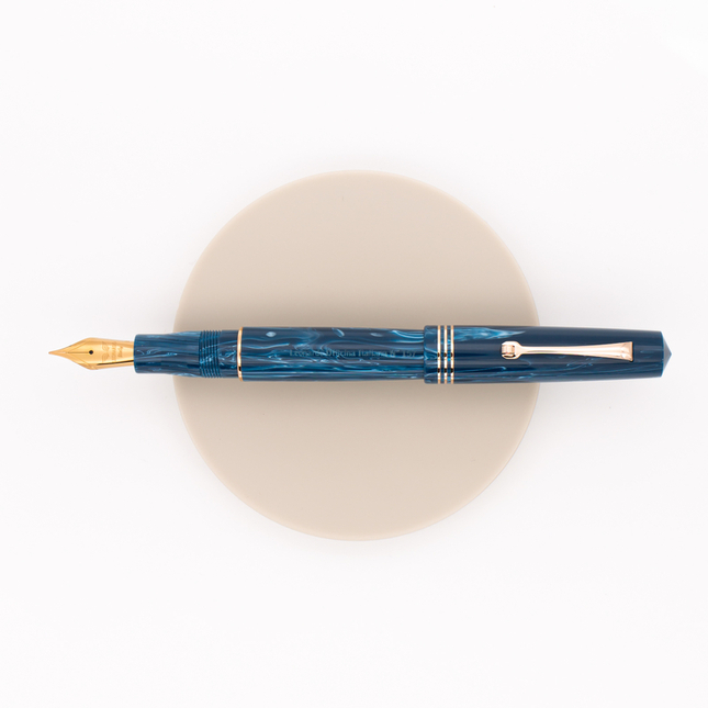 Leonardo Officina Italiana Momento Zero Fountain Pen Positano Blue & Rose Gold