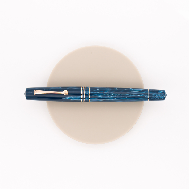 Leonardo Officina Italiana Momento Zero Fountain Pen Positano Blue & Rose Gold