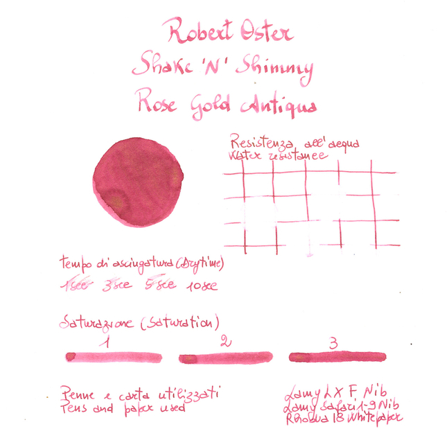 Robert Oster Shake 'N' Shimmy Rose Gold Antiqua Ink Bottle 50 ml